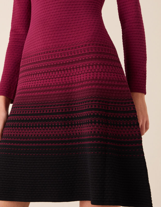 Ombre Knit Dress with Sustainable Viscose, Red (BERRY), large