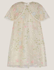 Floral Embroidered Cape Party Dress, Multi (MULTI), large