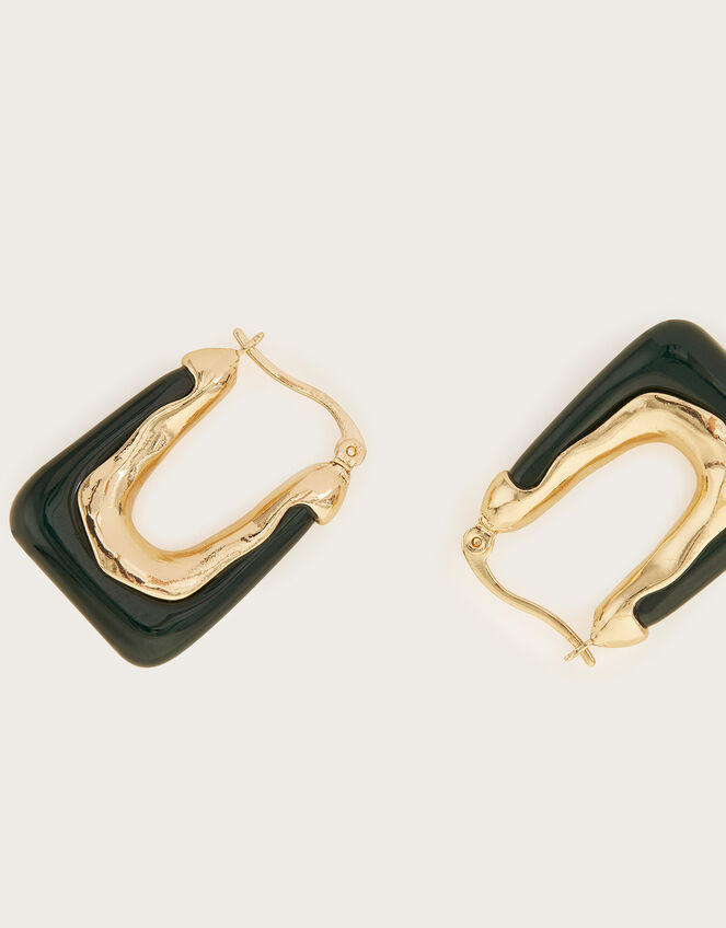 Chunky Oval Hoop Earrings, , large