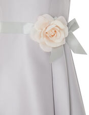 Lucinda Twill Occasion Dress, Grey (GREY), large