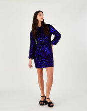 Kayleigh Sequin Shift Dress, Blue (COBALT), large