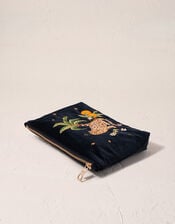 Elizabeth Scarlett Jungle Jaguar Velvet Mini Pouch, , large
