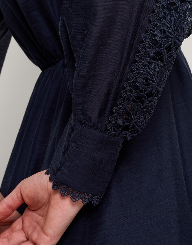 Abi Lace Shirt Dress, Blue (NAVY), large