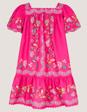 Ariella Sequin Print Scallop Trim Dress, Pink (PINK), large