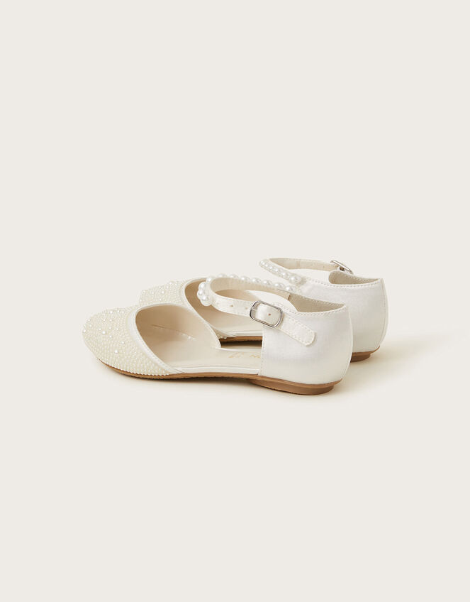 Pearly Two-Part Ballet Flats Ivory | Girls' Flat Shoes | Monsoon UK.