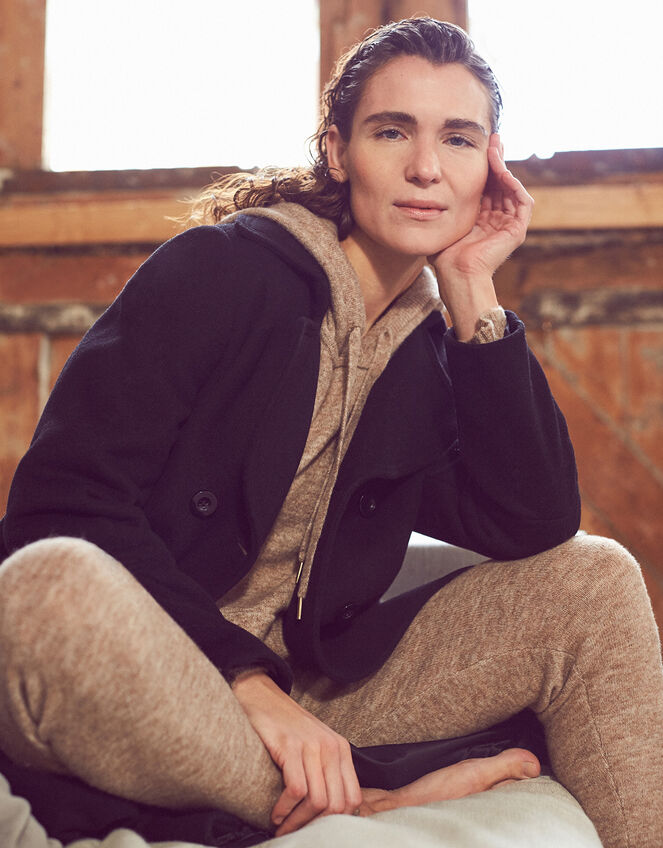 LOUNGE Skinny Knit Joggers, Camel (OATMEAL), large