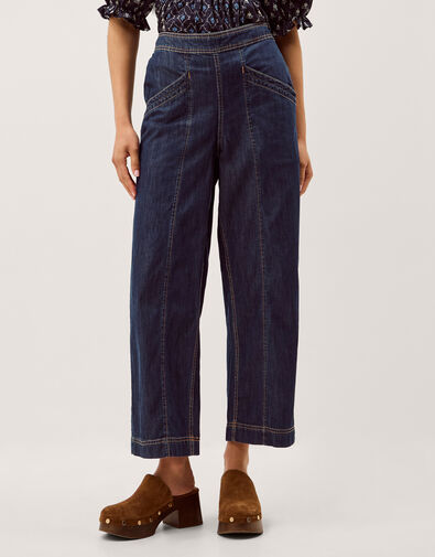 Harper Regular Wide Leg Jeans, Blue (INDIGO), large