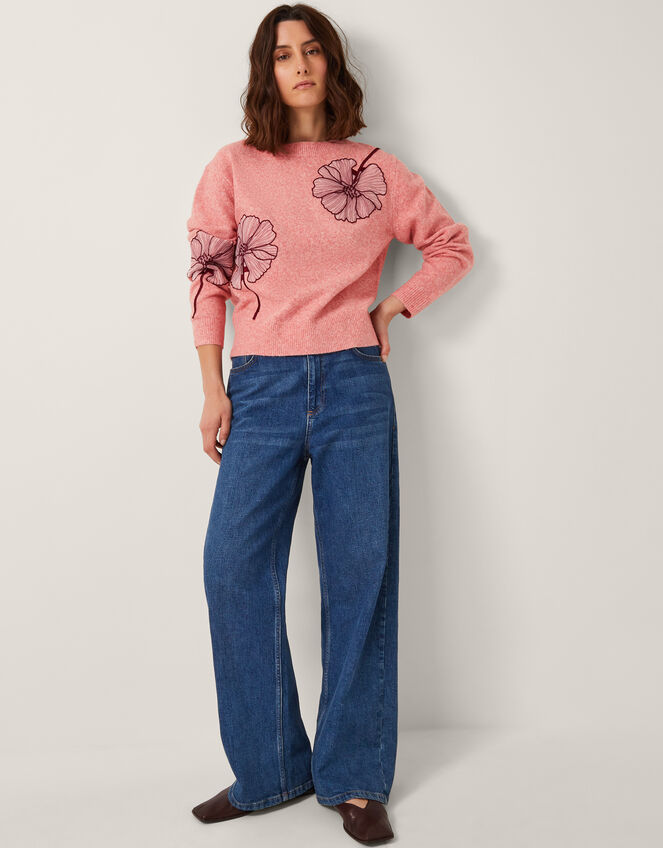 Abi Floral Appliqué Jumper, Pink (PINK), large