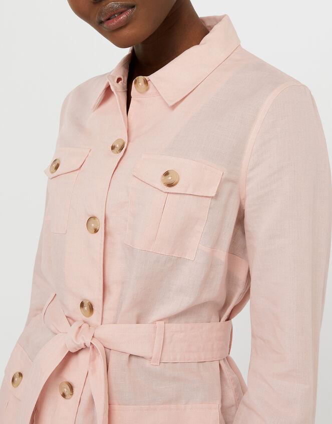 Sasha Lightweight Jacket in Linen and Organic Cotton, Pink (PINK), large
