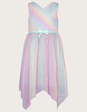 Rainbow Plisse Wrap Dress, Multi (MULTI), large