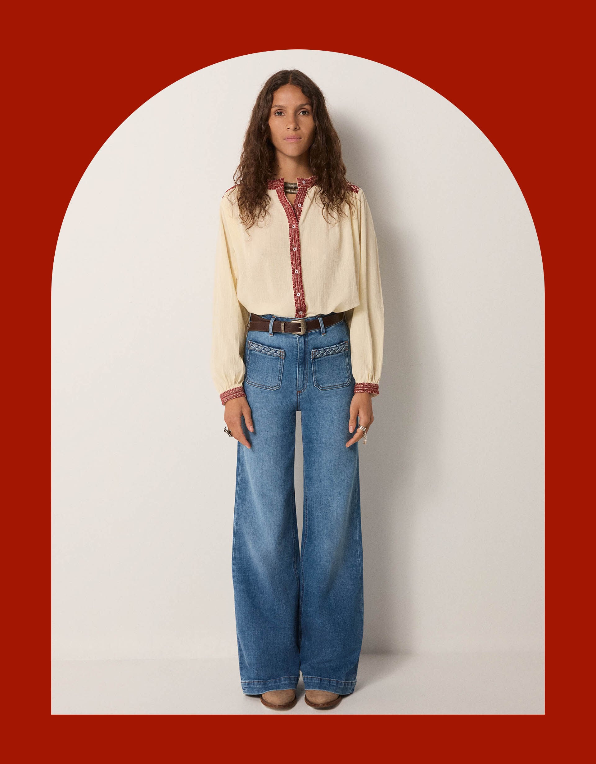 Maison Hotel Charlotte Embroidered Blouse White