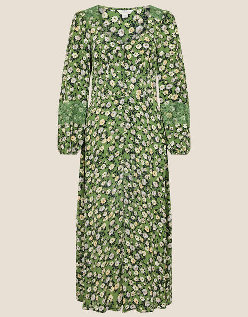 Rosalyn Rose Printed Dress, Green (GREEN), large