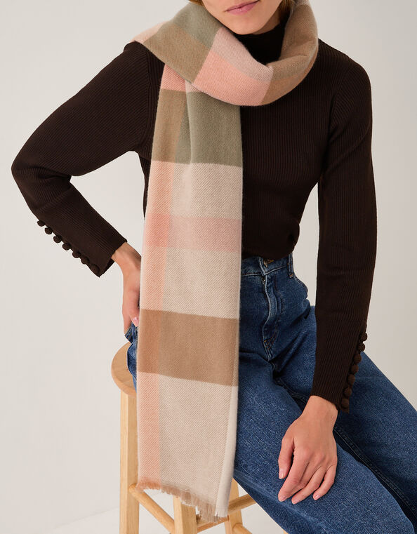 Essa Check Print Scarf, , large