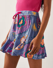Monika High-Waisted Floral Print Shorts, Blue (BLUE), large