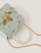 Floral Embroidered Butterfly Handbag, , large