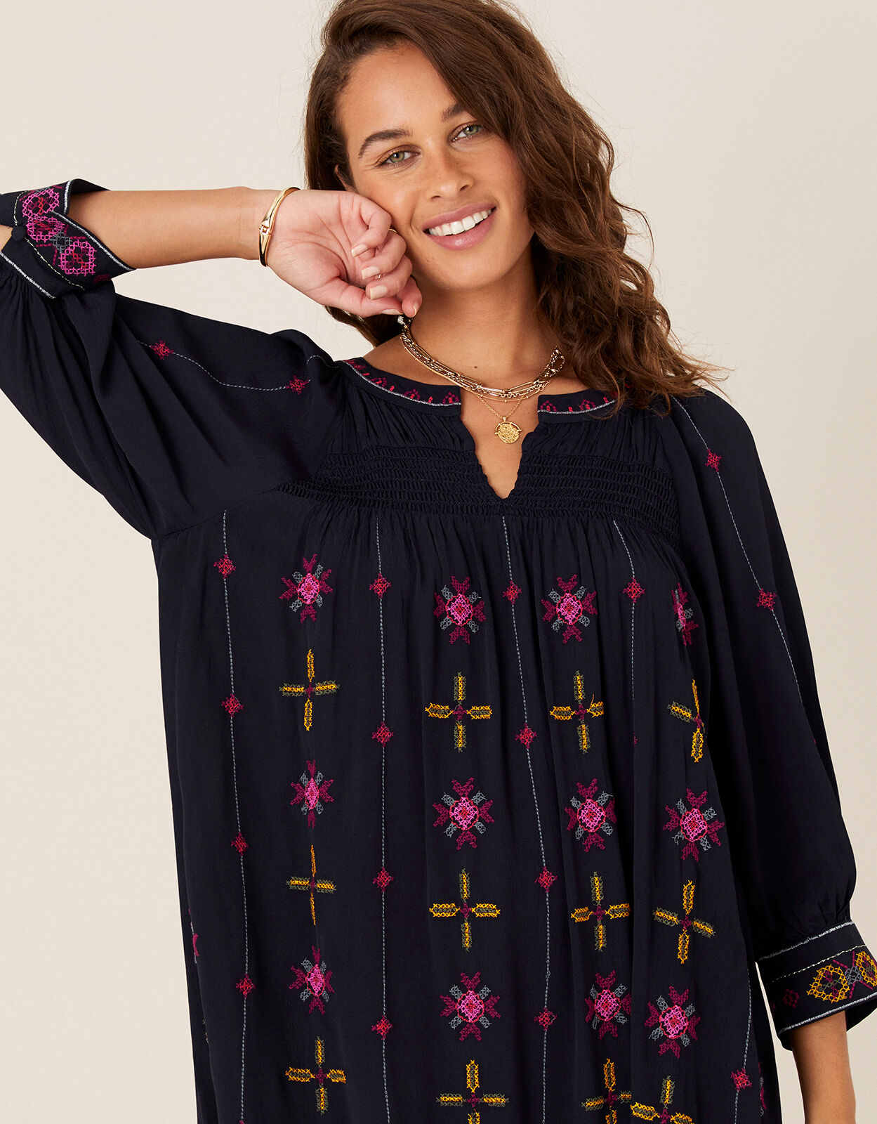 Women's embroidered tunic dress deals