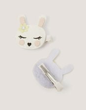 2-Pack Glitter Bunny Hair Clips, , large
