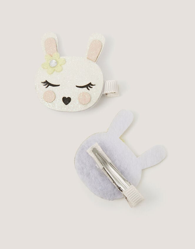 2-Pack Glitter Bunny Hair Clips, , large