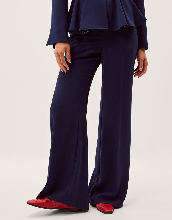 Erin Flared Trousers, Blue (NAVY), large