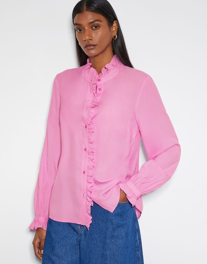 Cecily Ruffle Blouse, Pink (PINK), large