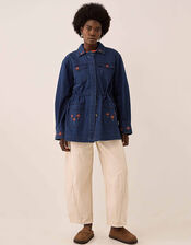 East Marion Indigo Denim Embroidered Jacket, Blue (DENIM), large