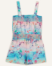 Dolphin Playsuit WWF-UK Collaboration, Blue (AQUA), large