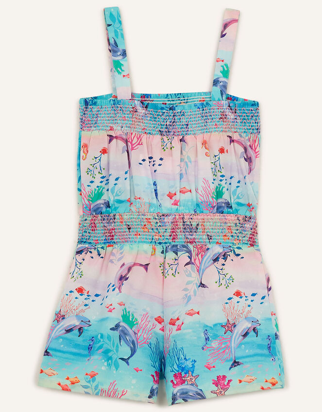 Dolphin Playsuit WWF-UK Collaboration, Blue (AQUA), large