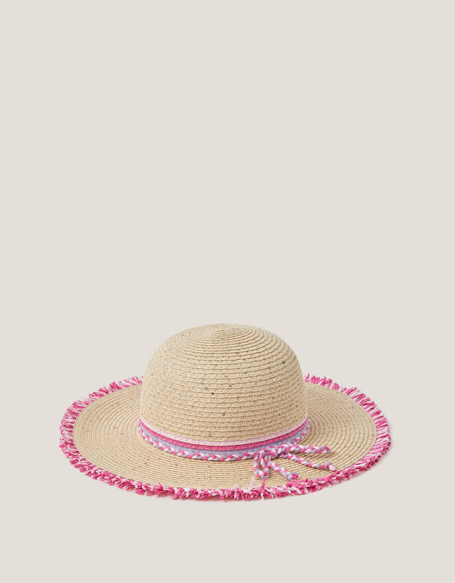 Braided Sequin Straw Sun Hat, Multi (MULTI), large