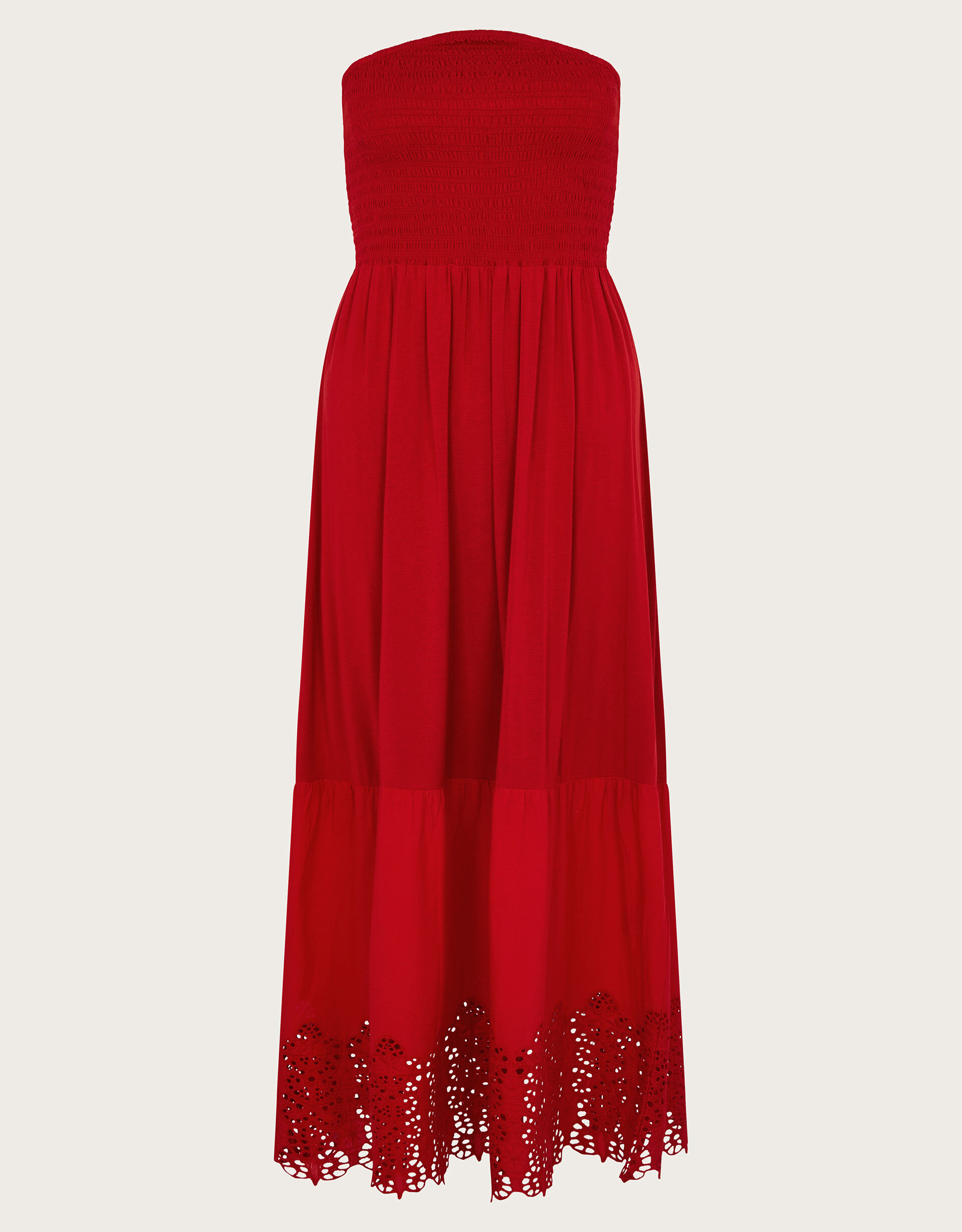 Bailey Bandeau Dress Red Midi Dresses Monsoon UK