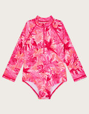 Birds Of Paradise UPF50 Long Sleeve Swimsuit, Pink (PINK), large