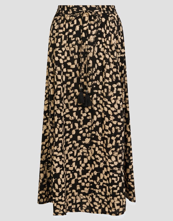 Ania Batik Print Maxi Skirt, Black (BLACK), large