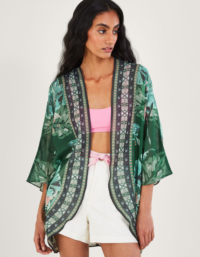 Palm Print Cover-Up in Recycled Polyester, , large