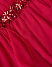 Clemmie Sequin Chiffon Prom Dress, Red (RED), large