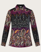 Paisley Print Blouse in LENZING™ ECOVERO™, Red (BURGUNDY), large