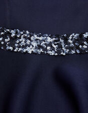 Sequin Scuba Prom Dress, Blue (NAVY), large