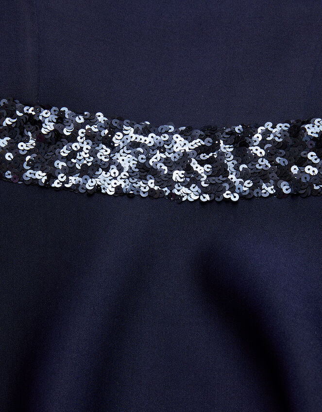 Sequin Scuba Prom Dress, Blue (NAVY), large