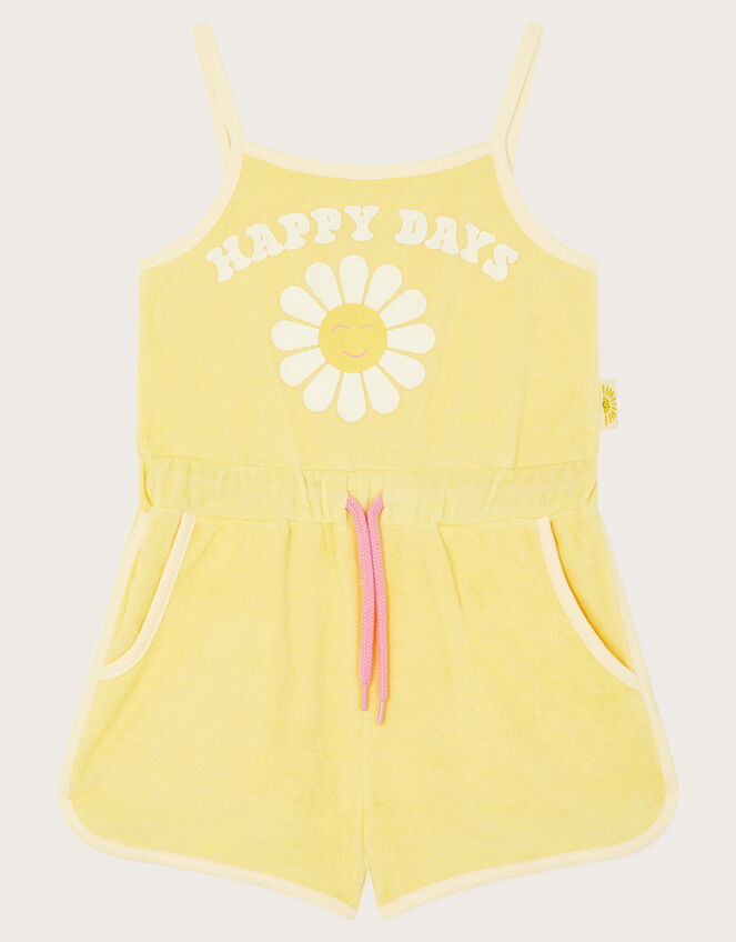 Towelling Happy Days Playsuit, Yellow (YELLOW), large