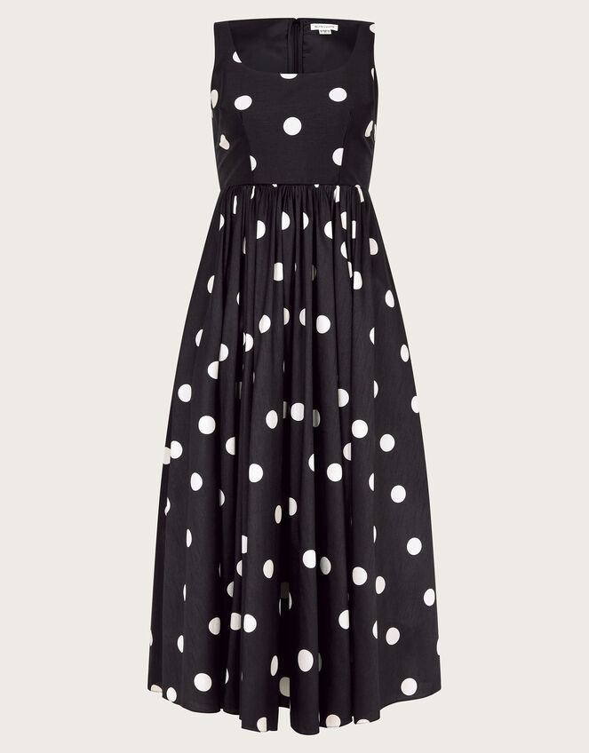 Sicily Fit and Flare Midi Dress, Black (BLACK), large