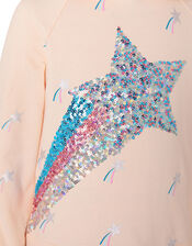 Sequin Shooting Star Hooded 2-in-1 Dress, Nude (NUDE), large