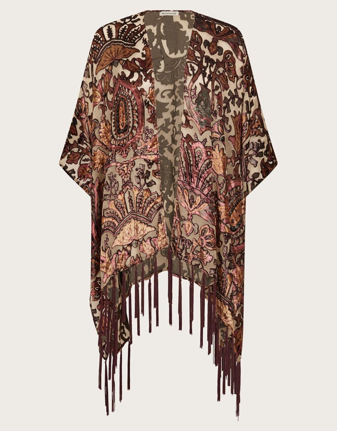 Paisley Devore Kimono, , large