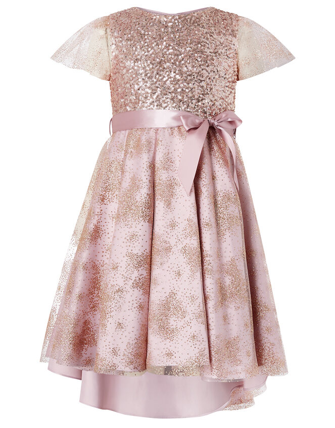 Abilene Sequin Sparkle Party Dress, Pink (DUSKY PINK), large
