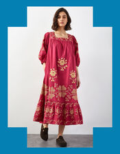 East Diya Embroidered Midi Dress, Pink (PINK), large