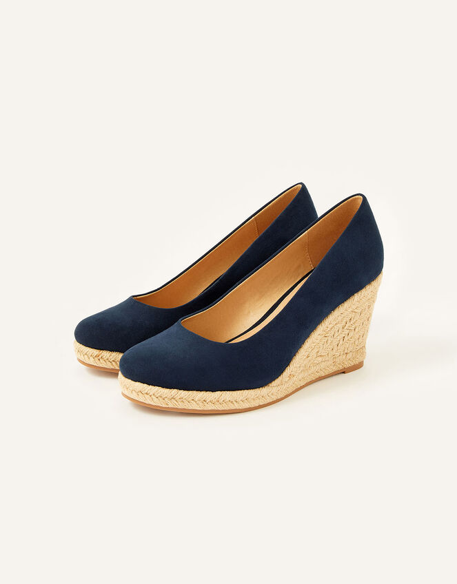 Elena Espadrille Wedges, Blue (NAVY), large