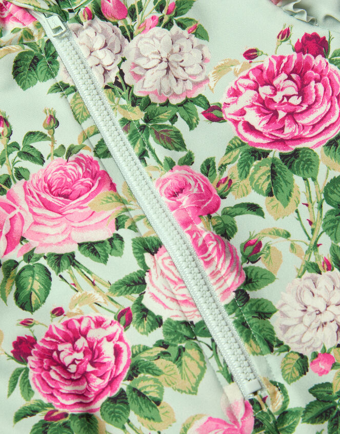 Baby Short Sleeve Floral UPF50+ Swimsuit, Green (GREEN), large