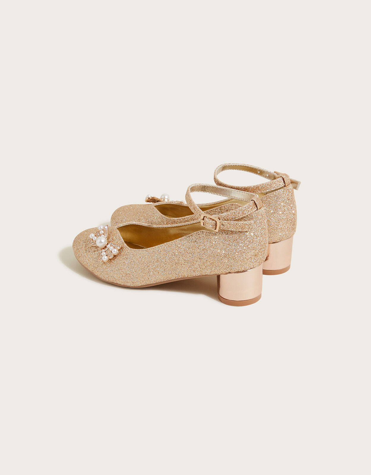 Tulip Butterfly Sparkle Heels Gold