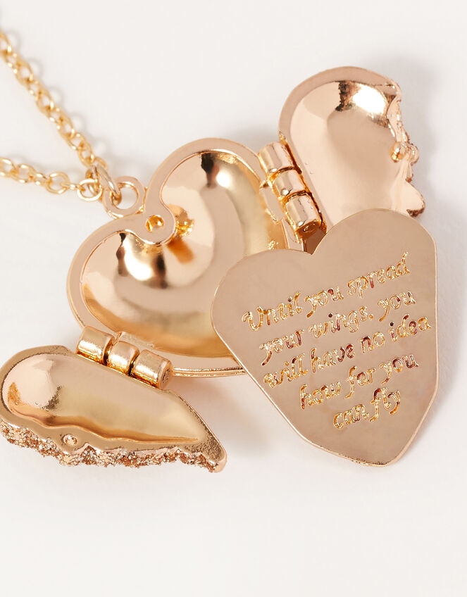 Wish Wings Locket Necklace Gold, , large