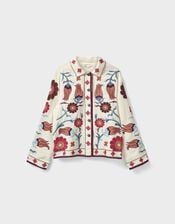 East Odeline Embroidered Dobby Jacket, Ivory (IVORY), large