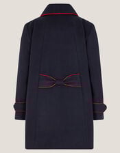 Piped Bow Coat, Blue (NAVY), large