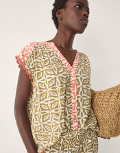 Elma Sleeveless Print Top, Green (KHAKI), large