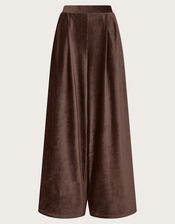 Shay Rib Wide Leg Trousers, Brown (CHOCOLATE), large